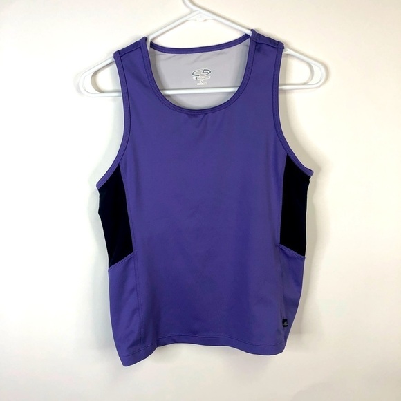 C9 by Champion purple black exercise top sleeveless fitted lined large - Picture 1 of 7